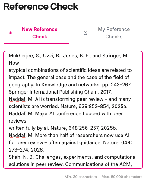 Example input copied directly from a PDF