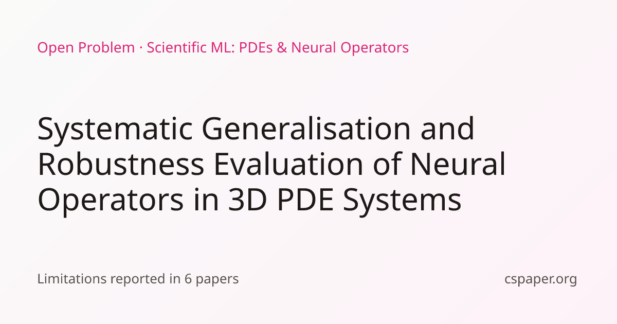 Systematic Generalisation and Robustness Evaluation of Neural Operators ...